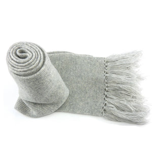 Siliver Grey Cashmere Scarves with Tassels
