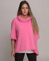 cowl neck cashmere poncho mixed sherbet