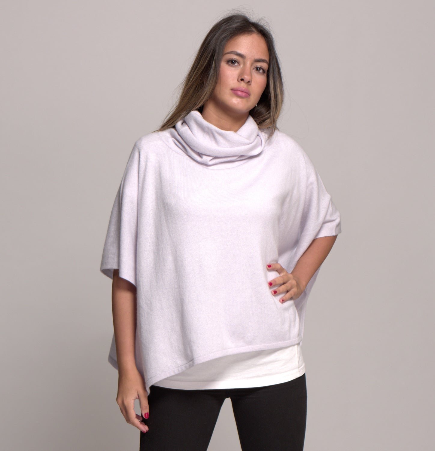 Cashmere cowl neck poncho store