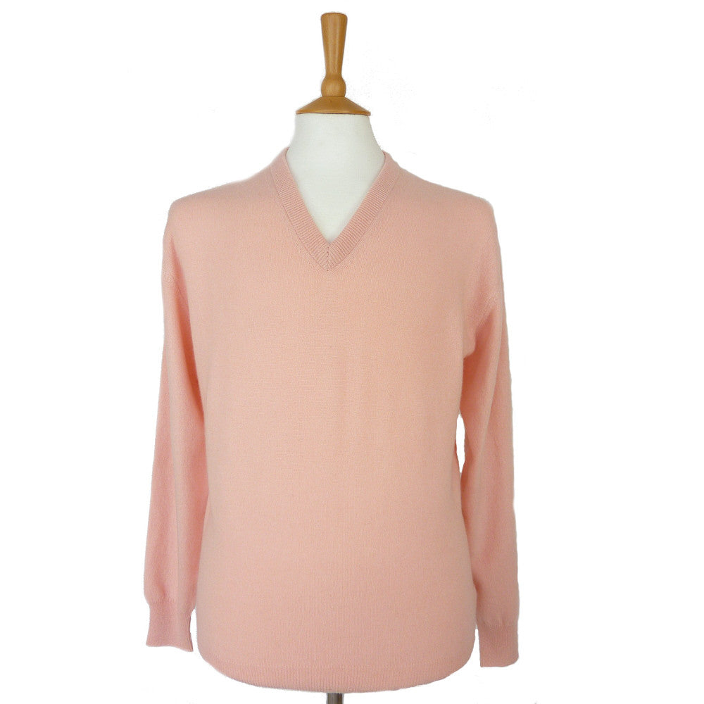 Mens pink cashmere v neck sweater shop