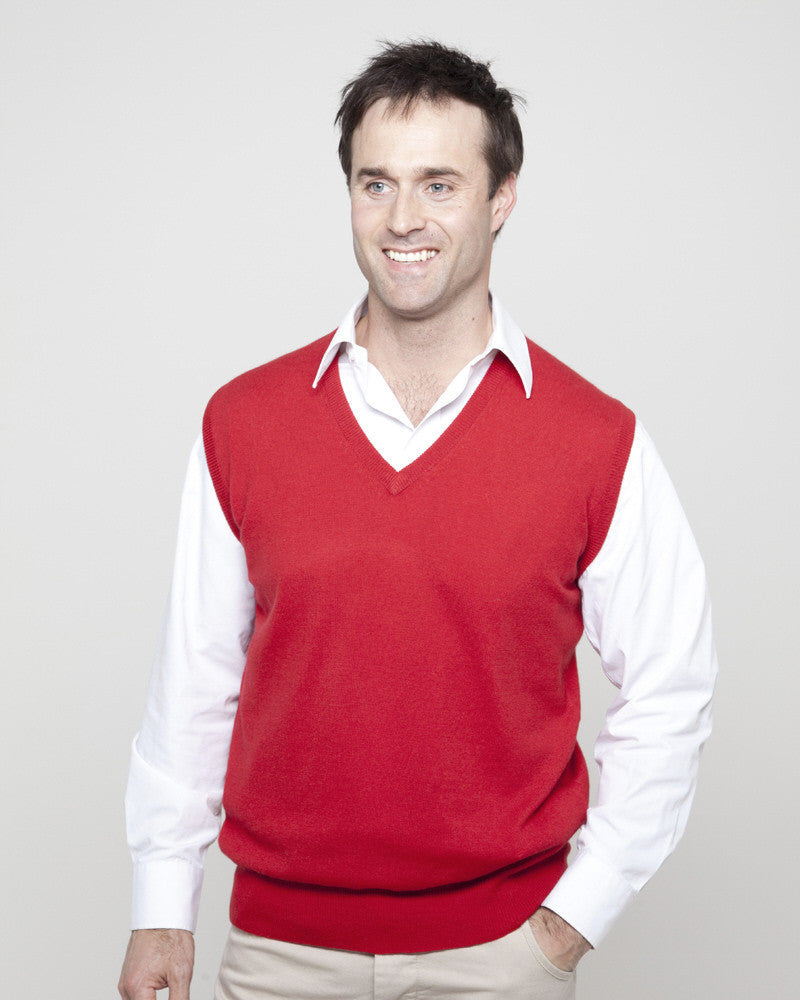 Mens red cashmere new arrivals sweater vest