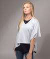 v neck cashmere blended poncho whisper blue