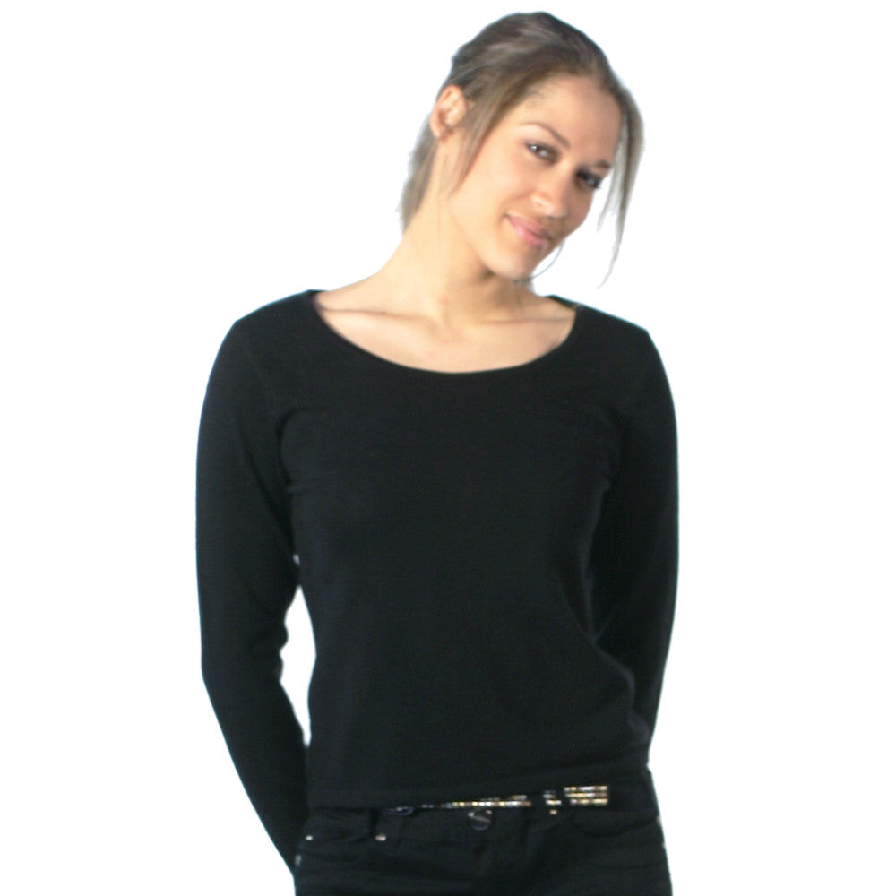 Scoop neck jumper ladies best sale