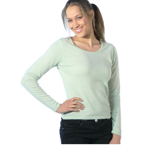 Scoop Neck Cashmere Jumpers Pale Green