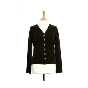 women's v neck cashmere cardigans cocoa