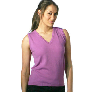 women's v neck vest top lilac