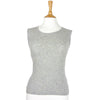 women's cashmere vest top round neck silver grey