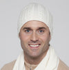 Luxury Cashmere Cable Knit Hat Cream