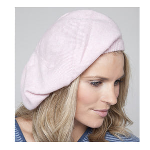 cashmere beret baby pink