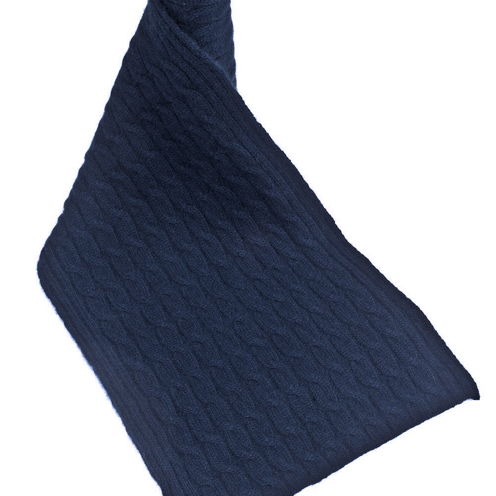 Cashmere Cable Knit Scarves Blue