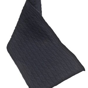 Cashmere cable knit scarves charcoal