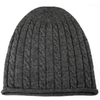 Luxury Cashmere Cable Knit Hat Charcoal
