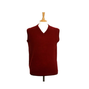 men's v neck cashmere slipover chilli