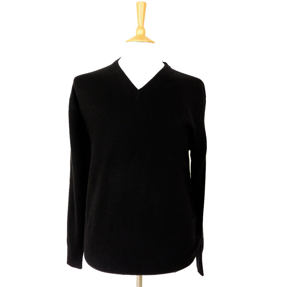 men's black v neck cashmere jumpers