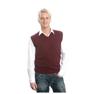 men's v neck cashmere slipover plum