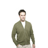 men's zip up cashmere cardigan rural green