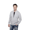 men's zip up cashmere cardigan silver grey