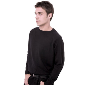 men's crew neck cashmere sweaters black