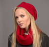 red cashmere snood