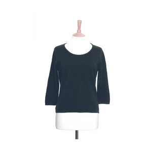 Ruched Neck Cashmere Jumper Charcoal
