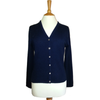 ladies v neck cashmere cardigan mariner blue