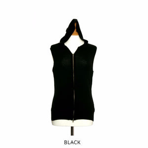 Sleeveless Cashmere Hoodies Black