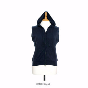 Sleeveless Cashmere Hoodies Mariner Blue