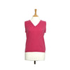 women's v neck vest top pink