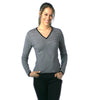 Women's Striped Cashmere Jumper Black and Snow